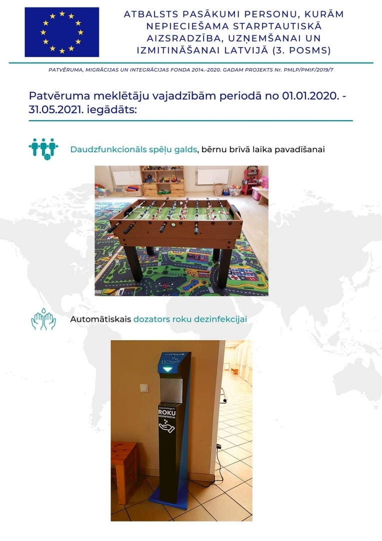 Sniegtā palīdzība periodā no 01.01.2020 līdz 31.05.2021.