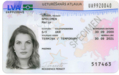 2021. gada Uzturēšanās atļaujas parauga ID karte
