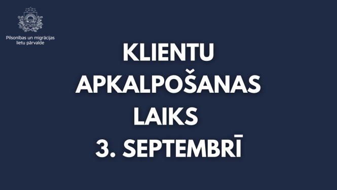 darba laiks 3. septembrī