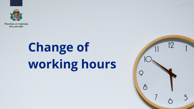 Text: Change of  working hours and wall clock