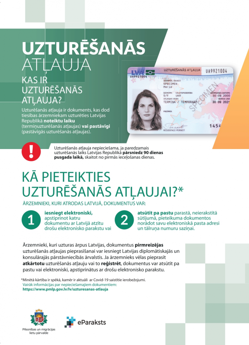 Informatīvā bukleta lapa "Kas ir uzturēšanās atļauja"