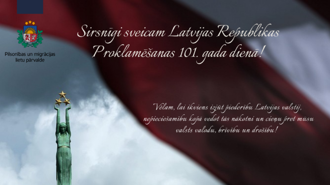 Latvijas Republikas Proklamēšanas 101. gada diena