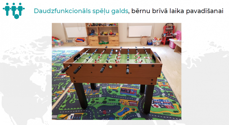 spēļu galds bērnu rīvā laika pvadīšanai