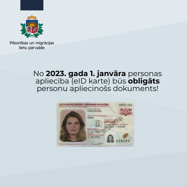 No 2023. gada 1. janvāra eID karte - obligāts dokuments