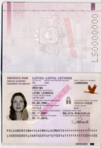 Dienesta pases paraugs