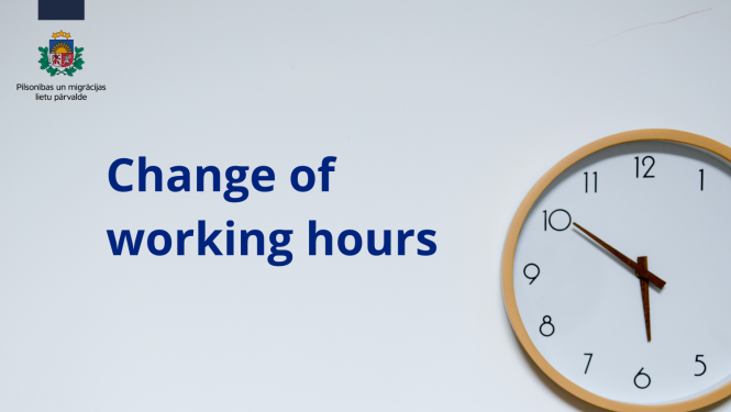 Text: Change of  working hours and wall clock