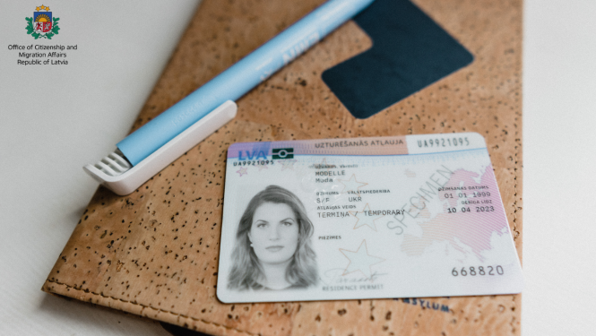 permanent residence permit card on a table