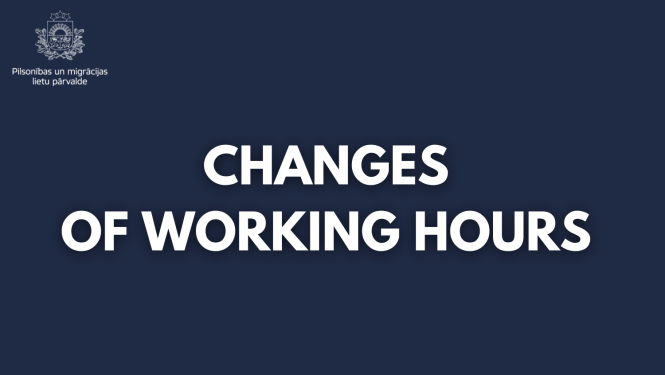 TEXT ON BLUE BACKGROUND: cHANGES OF WORKING HOURS
