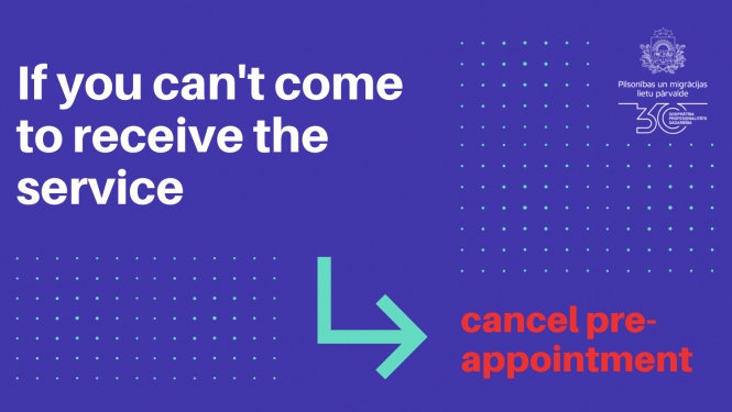 Text: If you can't come to receive the service, cancel pre-appointment 
