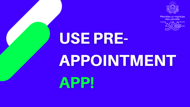 Text on bright blue bacjground: "Use pre-appointment app!"