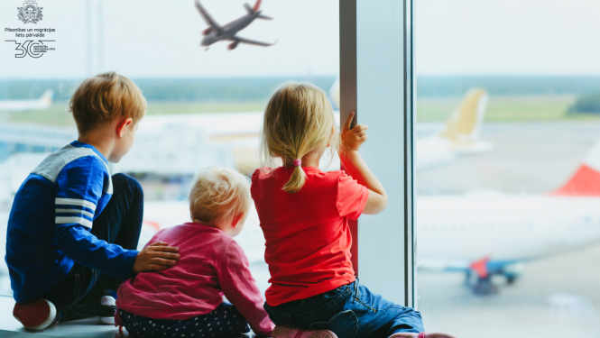 bērni, lidosta, lidmašīna