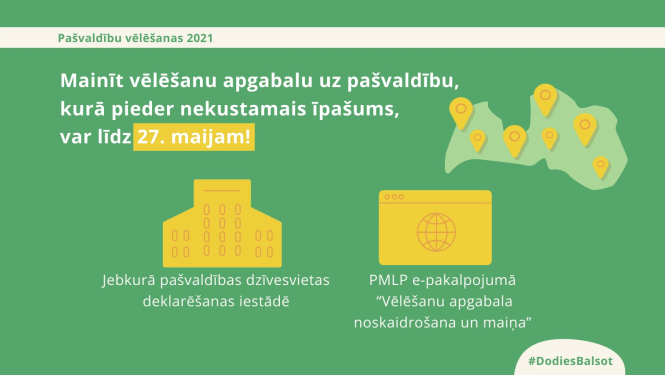 Gradisks materiāls par to, kā iespējams mainīt vēlēšanu apgabalu, kas ir arī aprakstīt ziņas tekstā