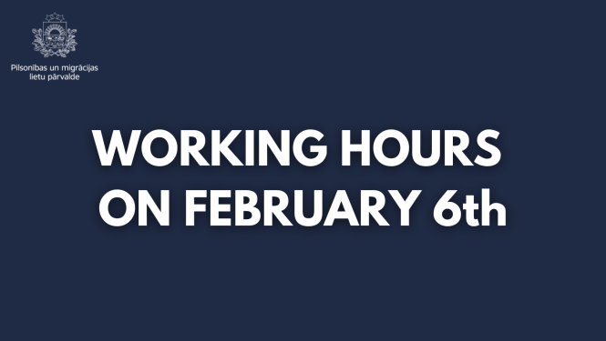 Darba laiks 6. februārī - angliski