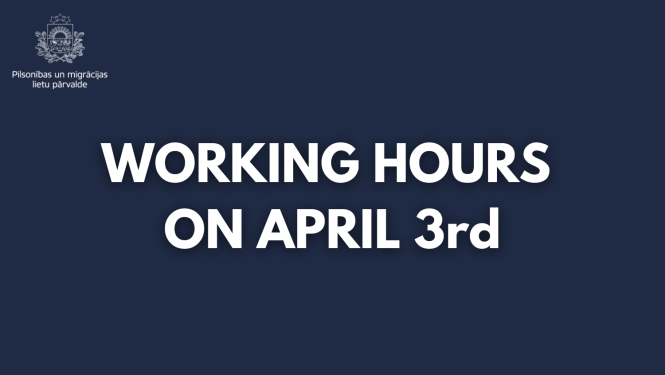 Darba laiks 3. aprīlī angliski