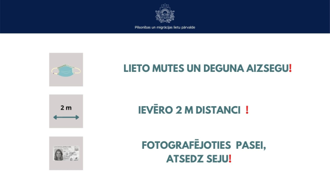 Fotografēšanās pases vai eID kartes noformēšanai ārkārtējas situācijas laikā