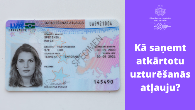 UA attēls un uzraksts "Kā saņemt atkārtotu uzturēšanās atļauju?"