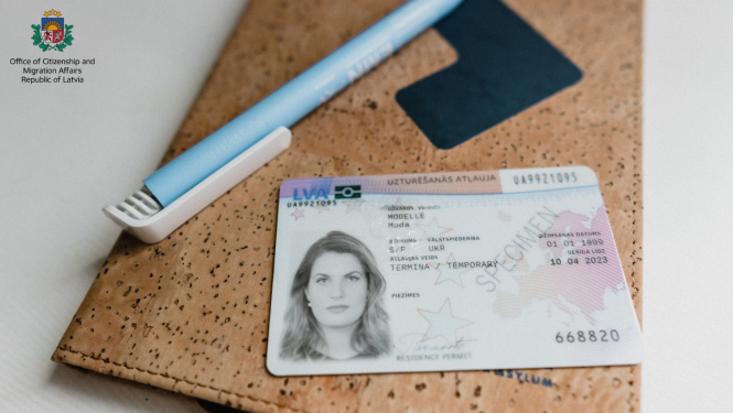 permanent residence permit card on a table