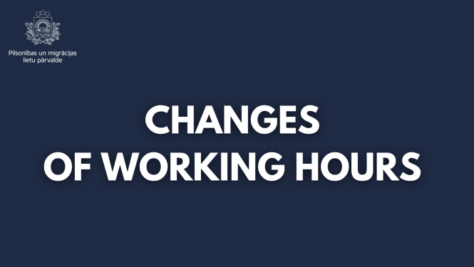 TEXT ON BLUE BACKGROUND: cHANGES OF WORKING HOURS