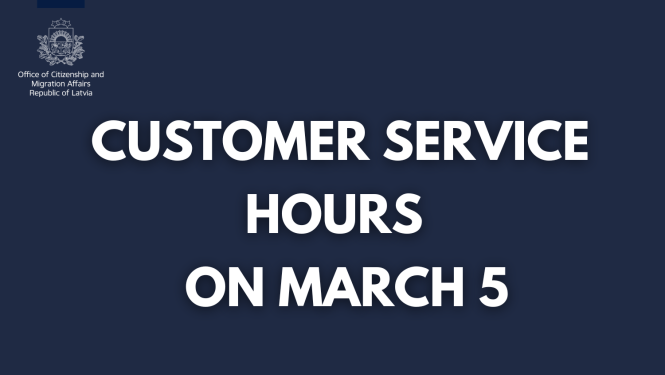 Text on blue background: Customer service hours on March 5