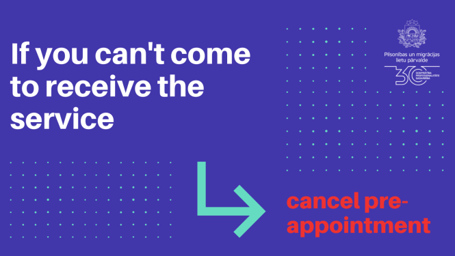 Text: If you can't come to receive the service, cancel pre-appointment 