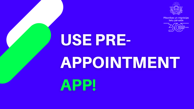 Text on bright blue bacjground: "Use pre-appointment app!"