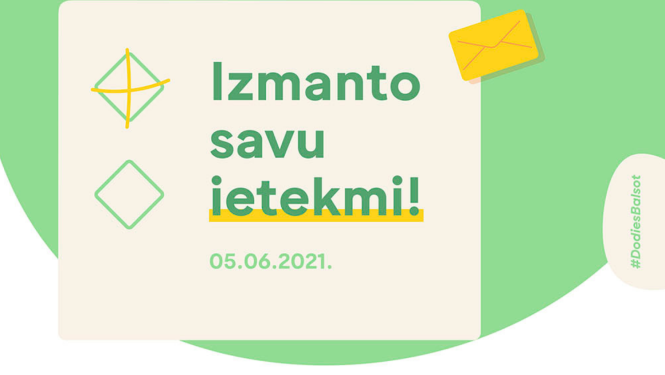 Uzraksts "Izmanto savu ietekmi. 05.06.2021"