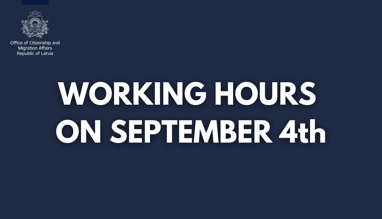 working hours ono september 4th