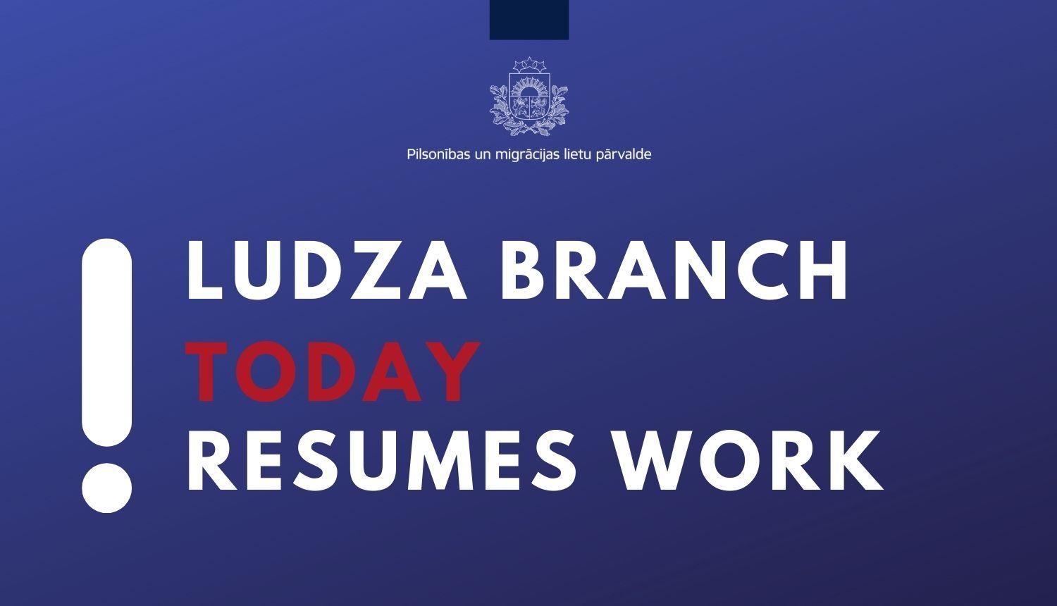 Ludza branch RESUMES customer service by pre-appointment