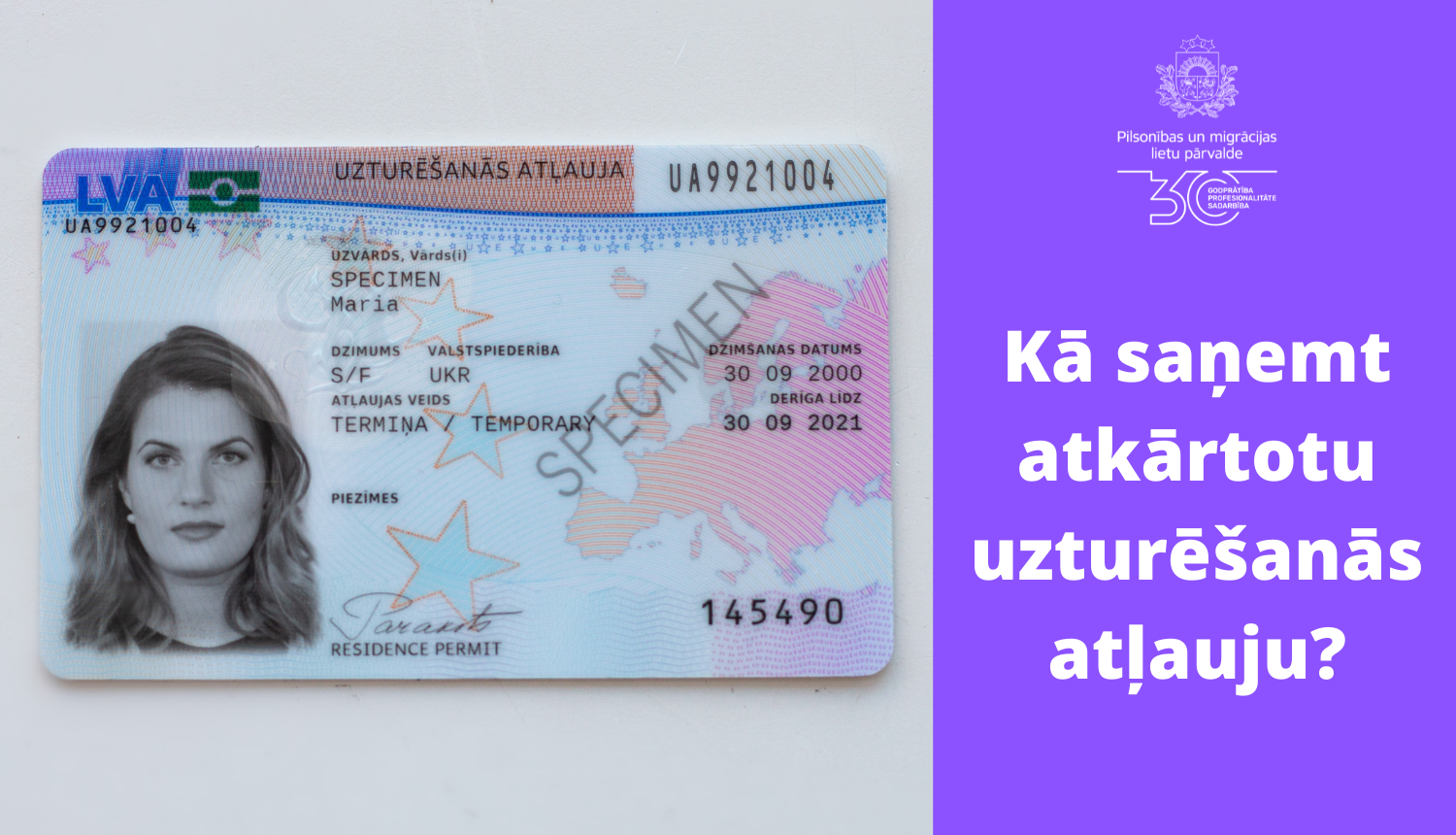 UA attēls un uzraksts "Kā saņemt atkārtotu uzturēšanās atļauju?"