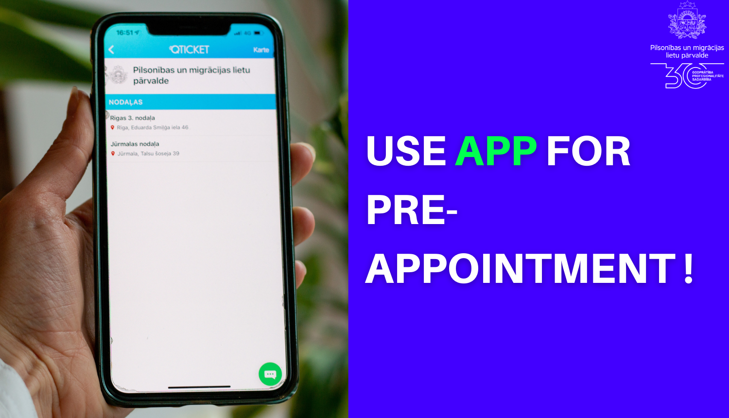 Use app for pre-appointment