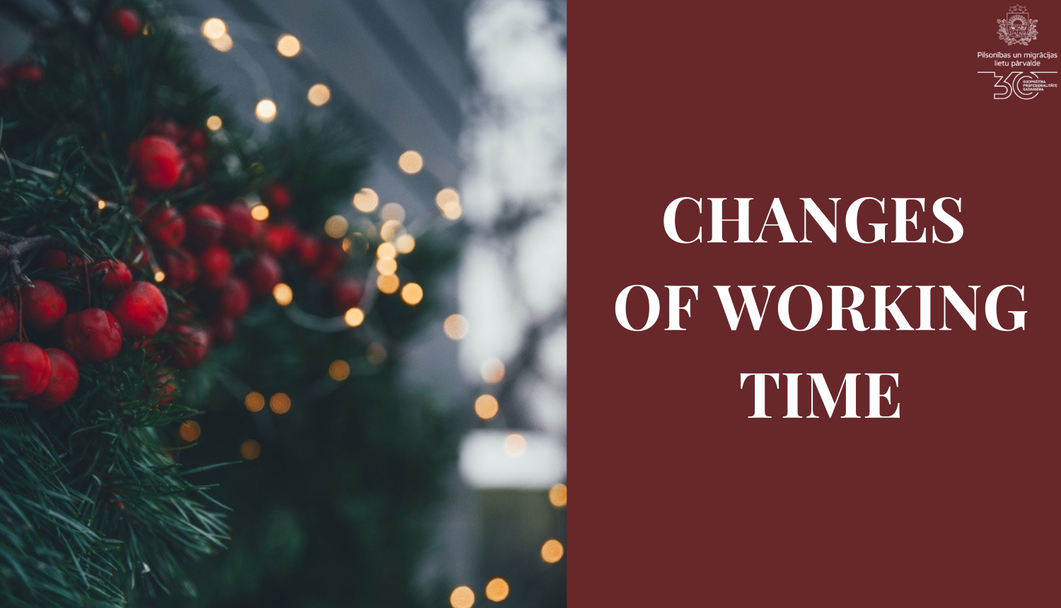 Changes of working time