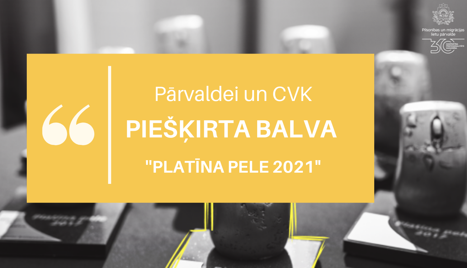 Pārvaldei un CVK piešķirta balva "Platīna pele 2021"
