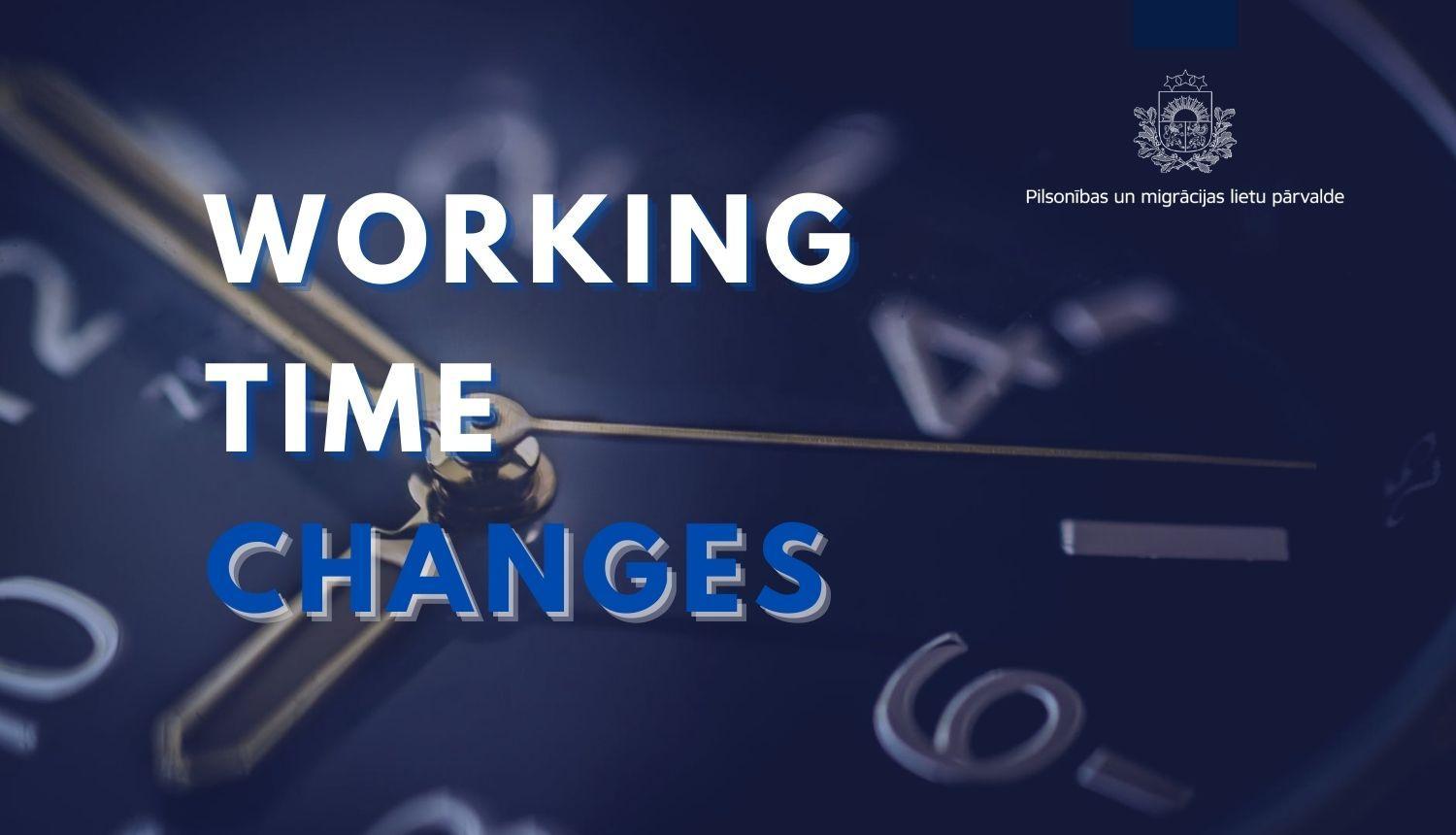 Change of working hours on December 30